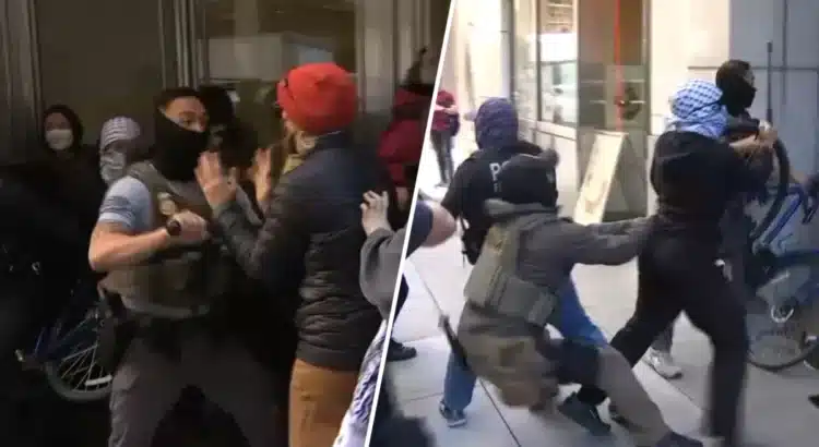 Manifestantes se enfrentan con agentes de ICE frente a la corte de inmigración de San Francisco
