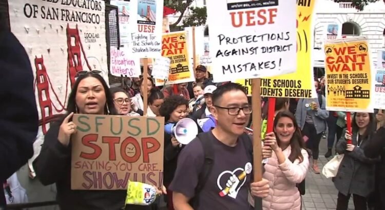 Maestros de San Francisco realizan marcha en medio de las negociaciones contractuales Maestros de San Francisco realizan marcha en medio de las negociaciones contractuales